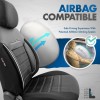 Луксозна Ортопедична Тапицерия / Калъфи за предни и задни седалки COMFORTLINE DESING, Черен-бял кант