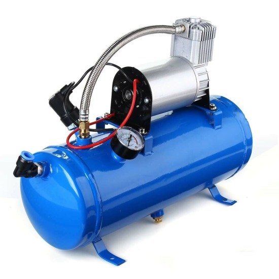 Компресор За Въздух Под Налягане, 12V, 150psi, 8 Бара, 6 литра, За Тромби, Помпене, Боядисване и др