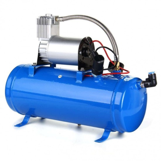 Компресор За Въздух Под Налягане, 12V, 150psi, 8 Бара, 6 литра, За Тромби, Помпене, Боядисване и др-Компресори и помпи%