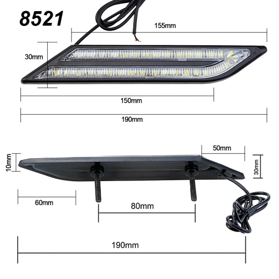 LED /дневни/ СВЕТЛИНИ ъгъл S5 2бр-15W -8521-черв-LED светлини%