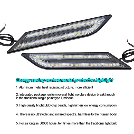 LED /дневни/ СВЕТЛИНИ ъгъл S5 2бр-15W -8521-черв-LED светлини%