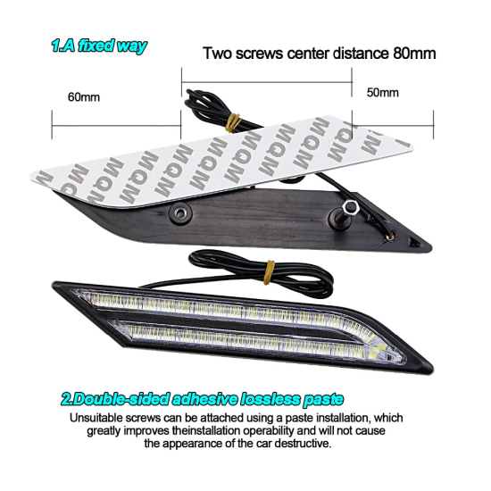 LED /дневни/ СВЕТЛИНИ ъгъл S5 2бр-15W -8521-черв-LED светлини%
