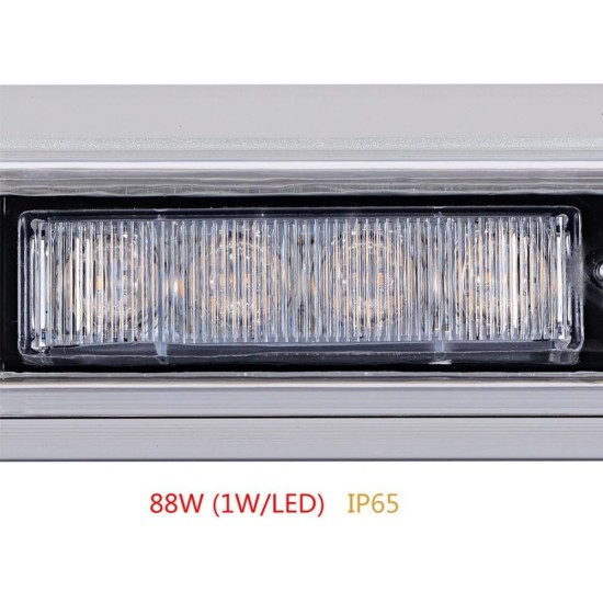 120 см 88 LED ЛЕД 88W Мощна Аварийна, Диодна, Сигнална Лампа, Блиц Светлина 12-24V 15 режима на работа жълта оранжева светлина E-Mark Е9 за пътна помощ платформа снегорин багер и др.-Сигнални лампи / Маяци%