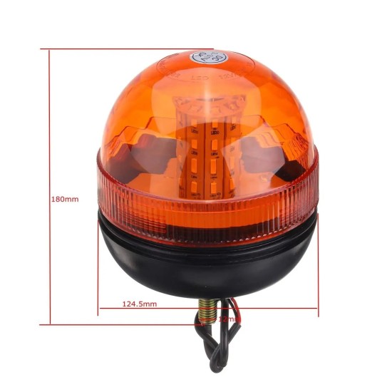 ЛЕД LED Сигнална Лампа, Аварийна Светлина , Маяк, Буркан, Оранжева Жълта,Е-Mark E9 12V - 24V, за трактори, комбайни, репатраци, снегорини, аварийни автомобили и др.-Сигнални лампи / Маяци%