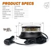 24W Led Лед Сигнална Лампа, Маяк, Диодна светлина, Буркан, Въртяща се светлина, с Магнит и Вендуза 12V - 24V с магнит Е9 E-Mark червена светлина-Сигнални лампи / Маяци%