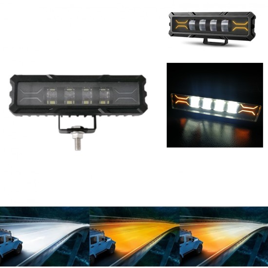 15,5 cm 7D Диоден Прожектор Супер Мощен Халоген Led Bar Лед Бар Комбиниранa Бяла и Жълта Светлина 12V - 24V За АТВ SUF Джип 4х Offroad Камион-LED барове%