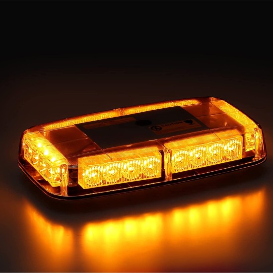 12V 24V Лед Led Диодна Мощна Аварийна Сигнална Лампа Буркан с Магнит 15 режима Оранжево Стъкло За Пътна Помощ Платформа Снегорин и др.-Сигнални лампи / Маяци%