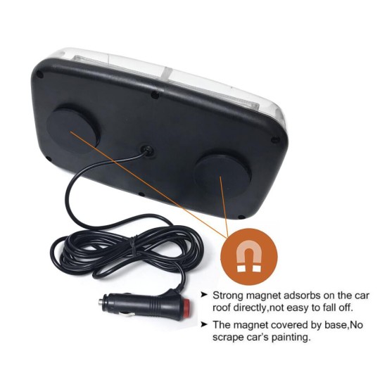 12V 24V Лед Led Диодна Мощна Аварийна Сигнална Лампа Буркан с Магнит 15 режима Оранжево Стъкло За Пътна Помощ Платформа Снегорин и др.-Сигнални лампи / Маяци%