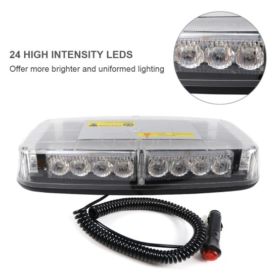 12V 24V Лед Led Диодна Мощна Аварийна Сигнална Лампа Буркан с Магнит 15 режима Бяло Стъкло За Пътна Помощ Платформа Снегорин и др.-Сигнални лампи / Маяци%