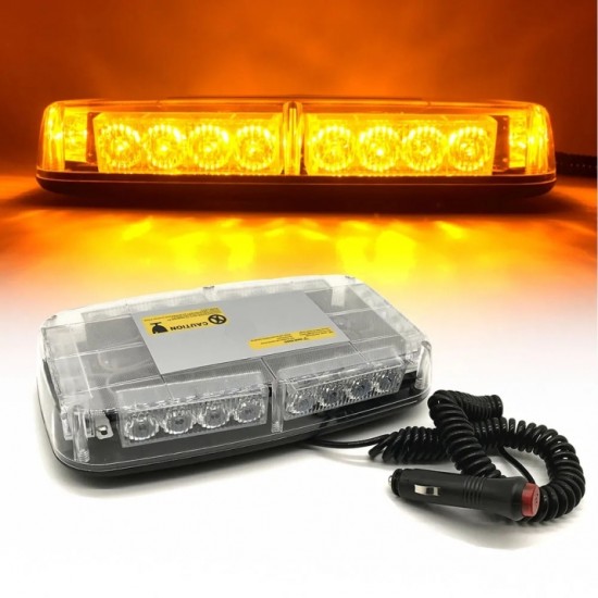 12V 24V Лед Led Диодна Мощна Аварийна Сигнална Лампа Буркан с Магнит 15 режима Бяло Стъкло За Пътна Помощ Платформа Снегорин и др.-Сигнални лампи / Маяци%
