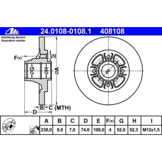 АТЕ Предни Дискове + Накладки, За RENAULT MEGANE 1 / 1.6 - 2.0-Дискове и накладки%