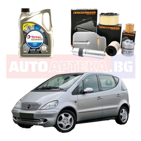 Комплект Масло TOTAL + Филтри  DENCKEMANN за MERCEDES-BENZ A-CLASS (W168)/ A 160 /1997-2004 