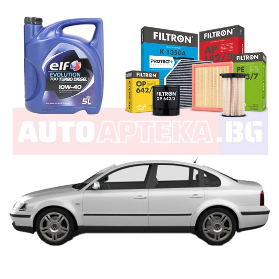 Комплект Масло ELF + Филтри  FILTRON за VW PASSAT B5 Variant (3B5) 1.9 TDI  / 110 hp /1997-2000
