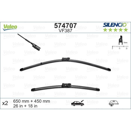 Чистачки VALEO за VW GOLF VII (5G1, BQ1, BE1, BE2)  2012-2019г