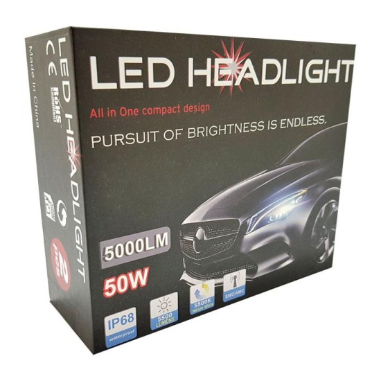 Диодни крушки 3500 9005 - 50w 2бр/к-т-LED крушки за фарове%
