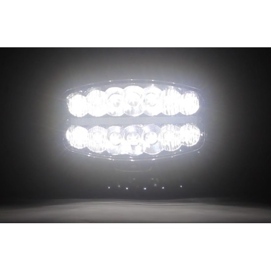 80W LED Лед Фар Халоген С Три Функции Неон ефект Бяло-Жълто/Оранжево Neon  4100lm 12V - 24V E-Mark Подходящ За DAF MAN Scania Volvo Iveco 24,5см x 13,9см-LED светлини / Фарове / Задни светлини%