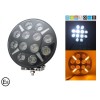 LED Халоген Фар Бял - Оранжев , Диоден, Габарит Ø 218 мм 12V, 24V, 12 Диода, за джип, камион, трактор, багер, земеделски машини и др-Халогени%
