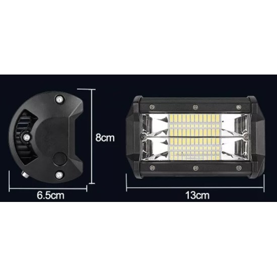 13 См 72W Мощен Лед Диоден Бар 24 Led Халоген Лампа Прожектор 12V 24V