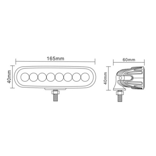 16 См 24W Мощен Лед Диоден Бар 8 Led Халоген Лампа Прожектор 12V 24V Комнириана Светлина (Flood & Spot)