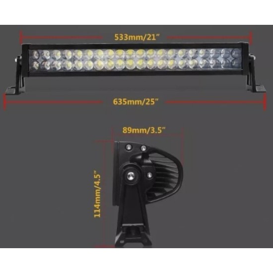 54См 120W Мощен 4D 4Д Епистар Led Bar Лед Диоден Бар Прожектор 12V 24V 7200 Лумена