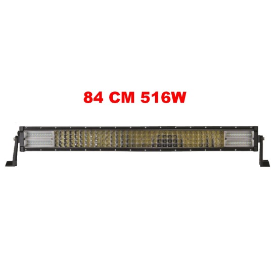 84 См 516W Мощен 7D 7Д Led Bar Лед Диоден Бар Прожектор 12V 24V 4 Редов