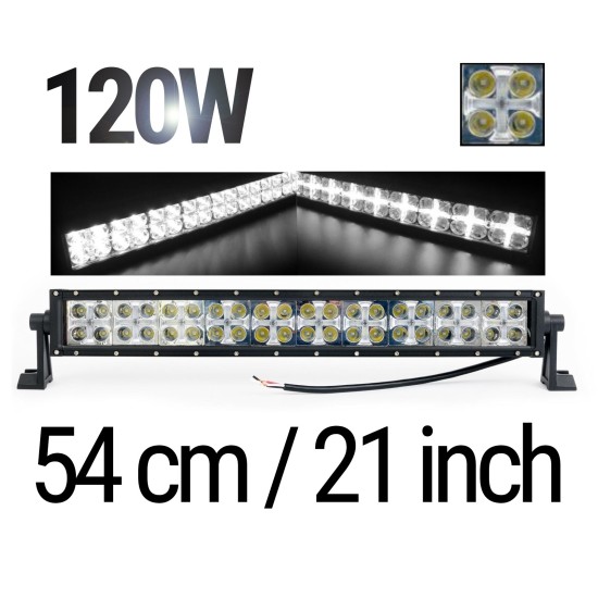 54 См Led Bar Лед Диоден Бар Прожектор Дневна Светлина CROSS DRL 120W 12V 24V