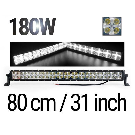 80 См Led Bar Лед Диоден Бар Прожектор Дневна Светлина CROSS DRL 180 W 12V 24V