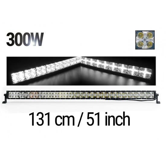 131 См Led Bar Лед Диоден Бар Прожектор Дневна Светлина CROSS DRL 300W 12V 24V