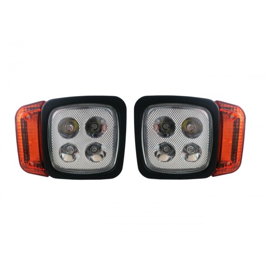 Комплект LED Фарове с Мигач, Подходящ за Трактор, Комбайн, Багер, Снегорин и др - 4 диода (12W, 1000 lm за всяка светлина)