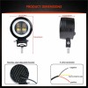 7D LED Халоген 7.5см Кръгла Диодна Работна Лампа Диоден Фар Прожектор Задна Светлина 20W 1000lm 12V/24V-LED светлини / Фарове / Задни светлини%