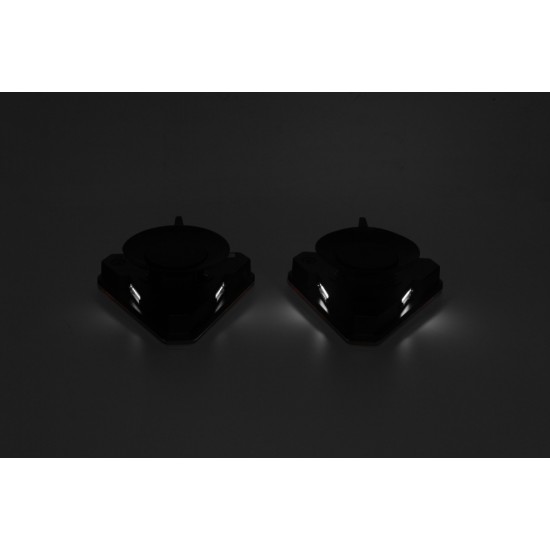 Комплект Безжични Преносими Диодни Лед Led Стопове Wireless с Магнит и Вендуза Неон Neon Ефект Иновационен дизайн триъгълна форма 12V за Ремарке Каравана Платформа и др.-Стопове за камиони и ремаркета%