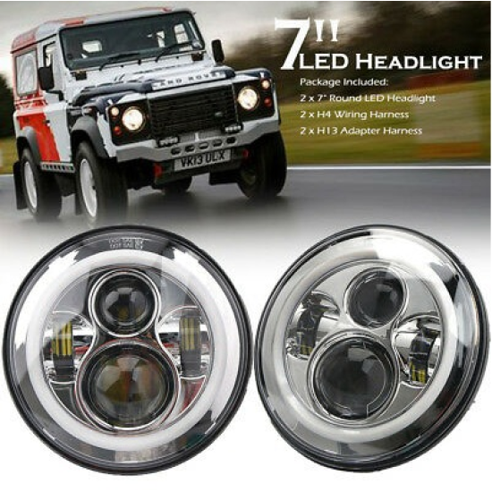 Led Лед Халоген, Фар за вграждане, за джип, за мотор, SUV / 12V IP67