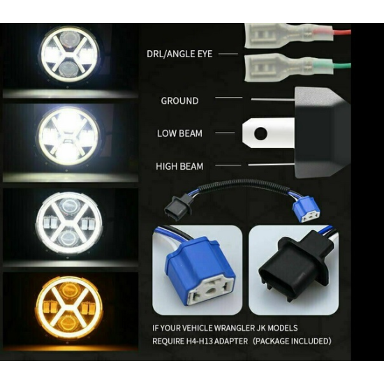7" Лед Led Халоген за Джип ,Мотор - Водоустойчив-Халогени%