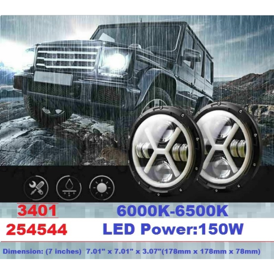 7" Лед Led Халоген за Джип ,Мотор - Водоустойчив-Халогени%