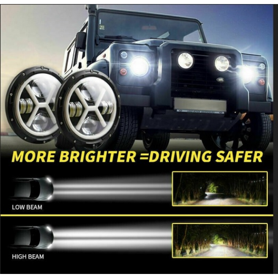 7" Лед Led Халоген за Джип ,Мотор - Водоустойчив-Халогени%