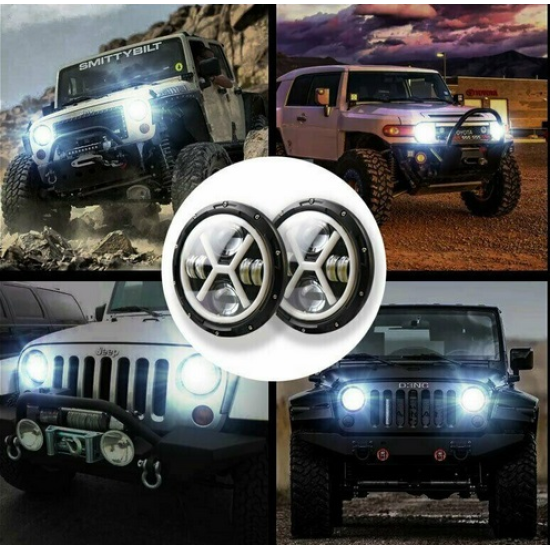 7" Лед Led Халоген за Джип ,Мотор - Водоустойчив-Халогени%