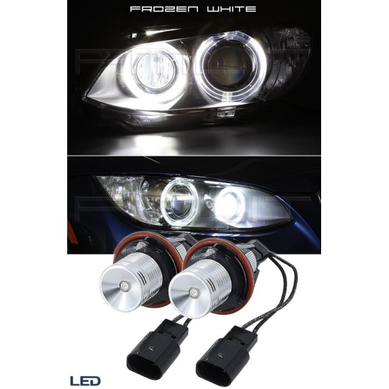 2 бр. Led Лед Крушки за фарове Angel Eyes - бял цвят, 12-24V, без грешки за BMW CANBUS