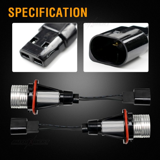 2 бр. Led Лед Крушки за фарове Angel Eyes - жълт цвят, 12-24V, без грешки за BMW CANBUS-LED крушки за фарове%