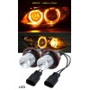 2 бр. Led Лед Крушки за фарове Angel Eyes - жълт цвят, 12-24V, без грешки за BMW CANBUS-LED крушки за фарове%
