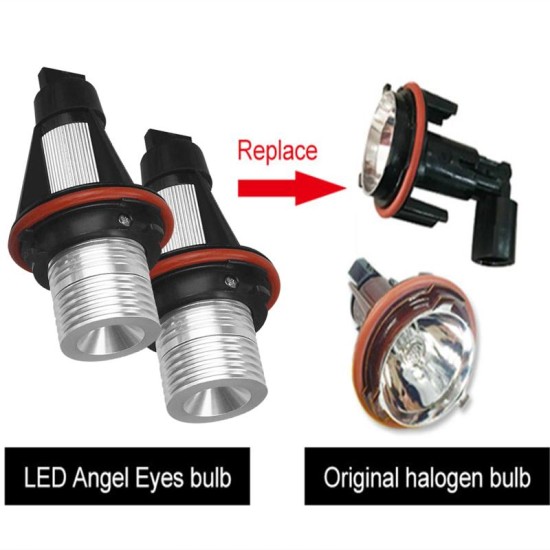 2 бр. Led Лед Крушки за фарове Angel Eyes - син цвят, 12-24V, без грешки за BMW CANBUS