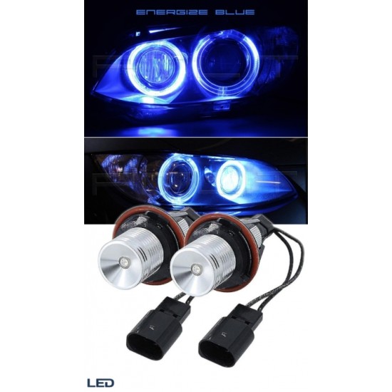 2 бр. Led Лед Крушки за фарове Angel Eyes - син цвят, 12-24V, без грешки за BMW CANBUS