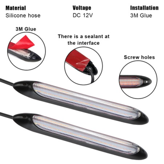 LED /дневнa/ СВЕТЛ.+ Мигач бягащ 15.5см -А3574-1-LED светлини%