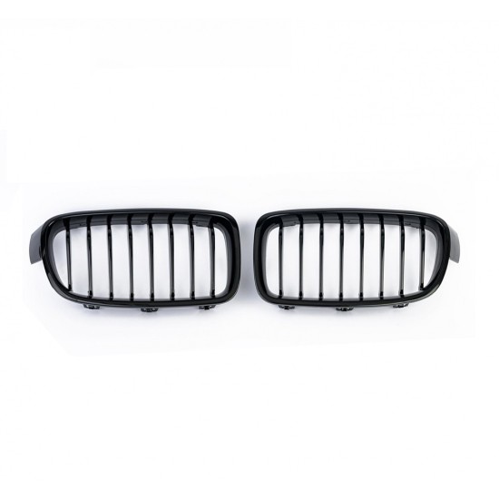 Бъбреци Единични Решетки За БМВ BMW F30 F31 Черен Гланц Лак М3 2012+