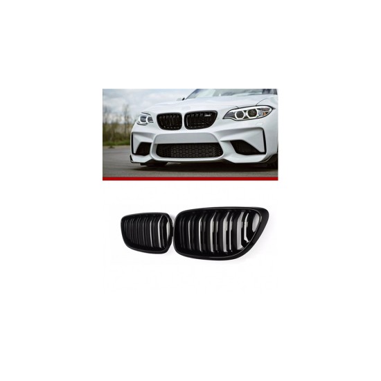 Двойни Бъбреци Решетки За БМВ BMW F22 F23 F24 F27 E87 2012г.-2018г. Черен Гланц Лак