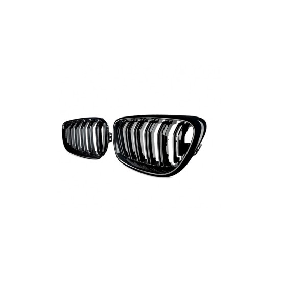 Двойни Бъбреци Решетки За БМВ BMW F22 F23 F24 F27 E87 2012г.-2018г. Черен Гланц Лак-Решетки за автомобили%