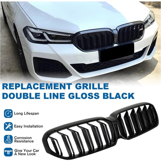 Двойни Бъбреци Решетки За BMW 5 SERIES G30 G31 LCI БМВ 5-та Серия Facelift BMW G30 G31 G38 2020г.-2023г. Черен Гланц Лак-Решетки за автомобили%