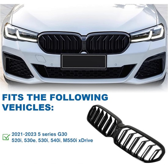 Двойни Бъбреци Решетки За BMW 5 SERIES G30 G31 LCI БМВ 5-та Серия Facelift BMW G30 G31 G38 2020г.-2023г. Черен Гланц Лак-Решетки за автомобили%
