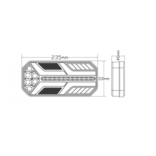 Комплект LED Диодни Стопове, Динамичен Мигач, 7 Функции, 12/24V-Стопове за камиони и ремаркета%