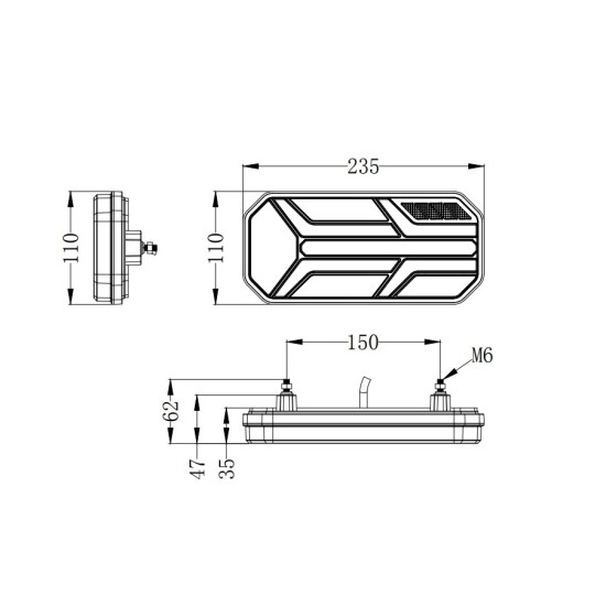 Комплект LED Диодни Стопове, Динамичен Мигач, 7 Функции, 12/24V-Стопове за камиони и ремаркета%