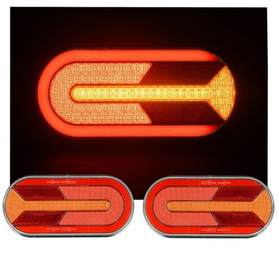 Комплект LED ЛЕД Диодни Стопове, Динамичен Мигач, 4 Функции, 12/24V